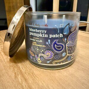 Blueberry Pumpkin Patch 3-Wick Candle Bath & Body Works/White Barn BBW NWT